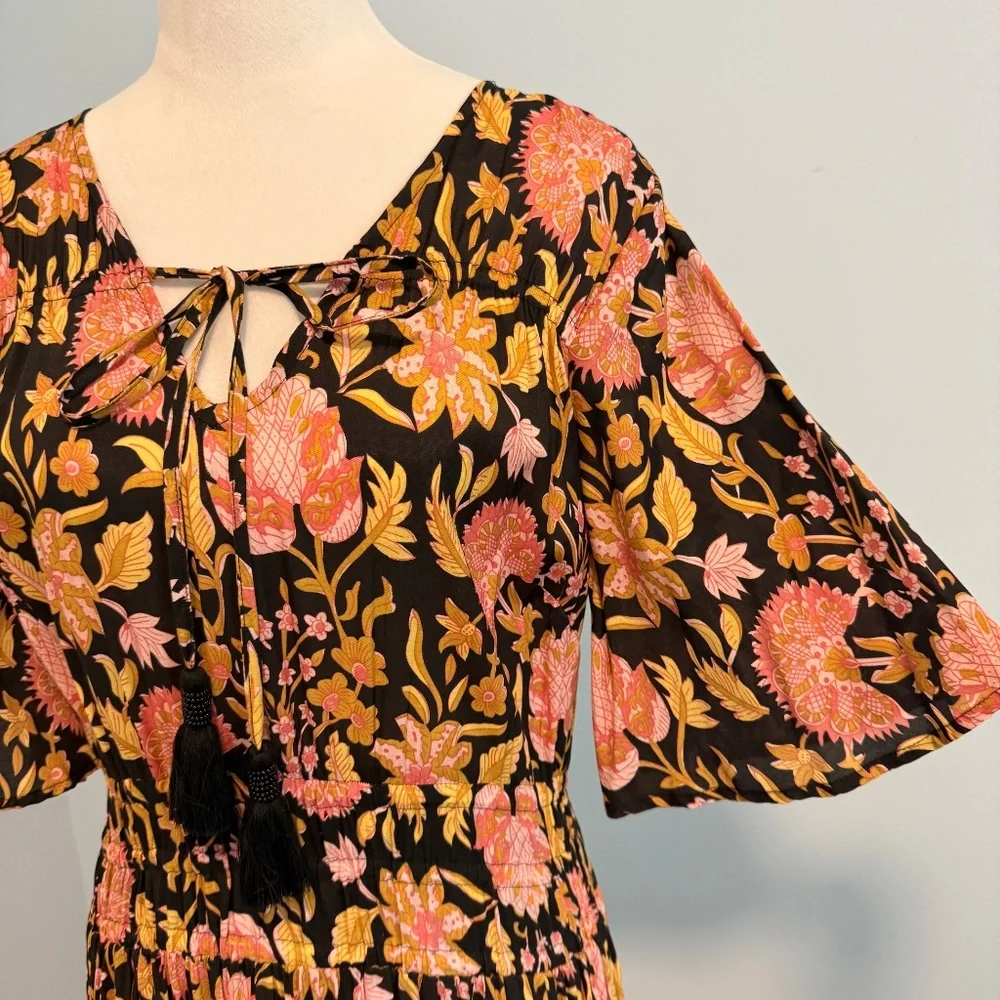 Soft Surroundings‎ Multi floral Tiered Maxi Dress Size 12
